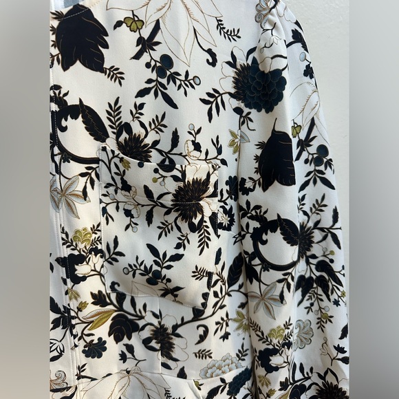 A.L.C. Monochrome Floral Dress with Gold Highlights - Picture 4 of 11